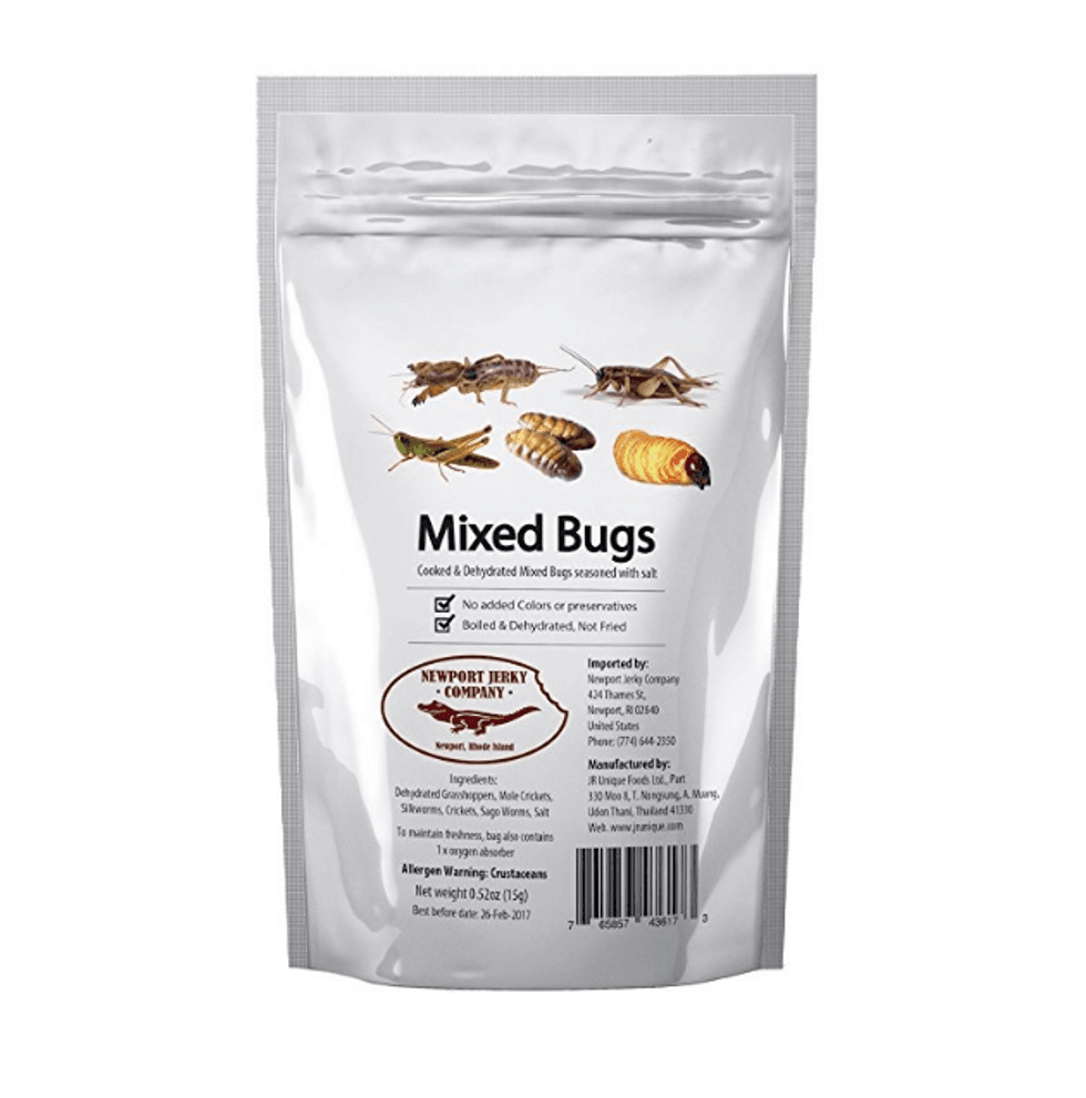A mixed bag of edible bugs.