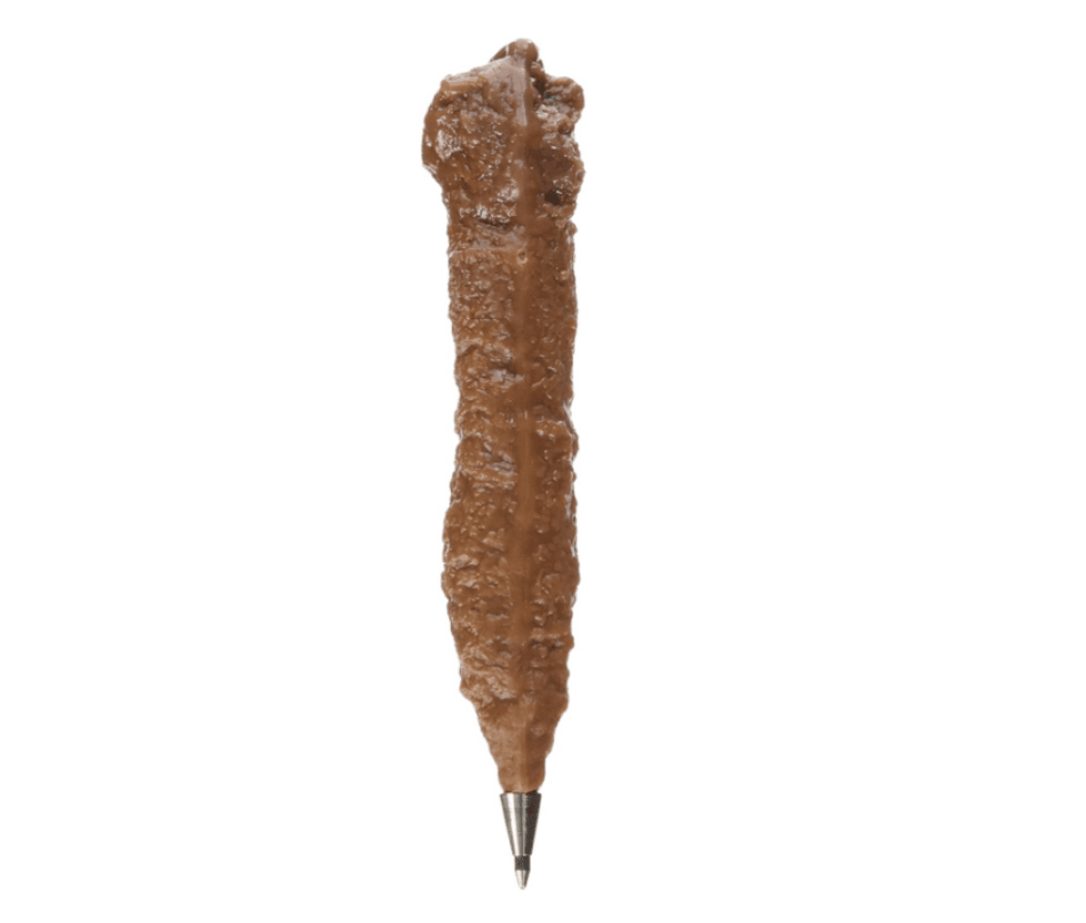 A pen that looks like poop.