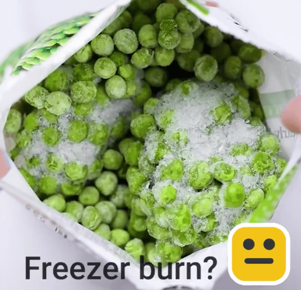 Freezer burned peas