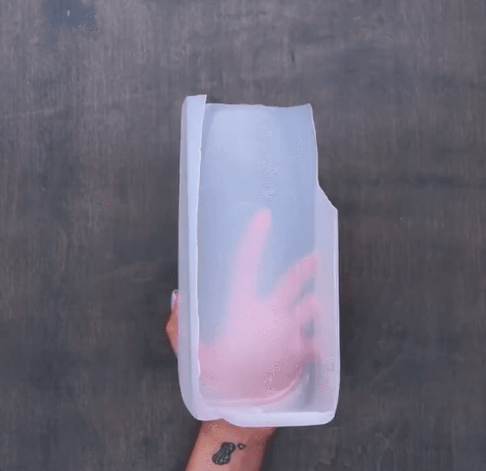 The same half gallon of milk with one side cut off